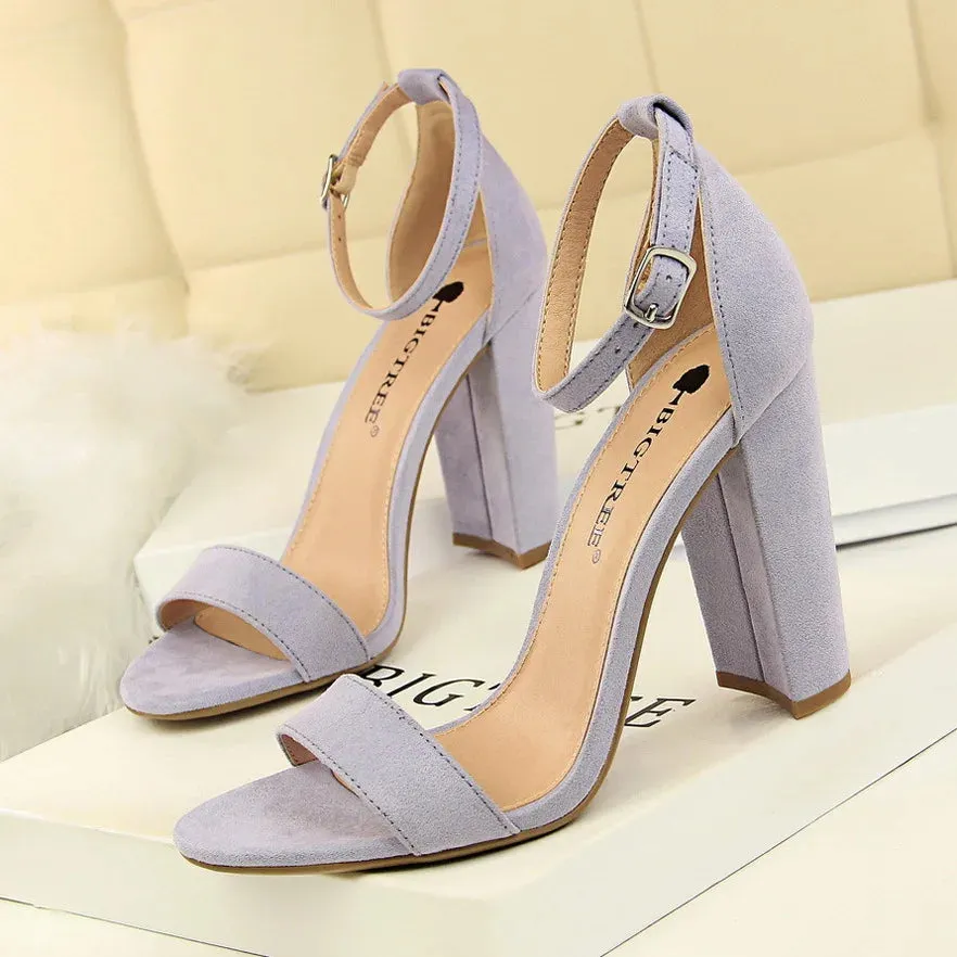 مجموعة اروين arwen &ajh groupSummer high-heeled shoes fashion simple thick-heeled sexy word belt women's sandals