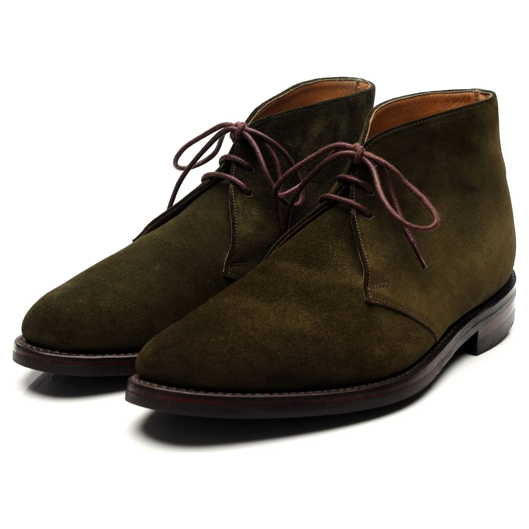 1880 'Pimlico' Dark Green Suede Chukka Boots UK 7.5 F