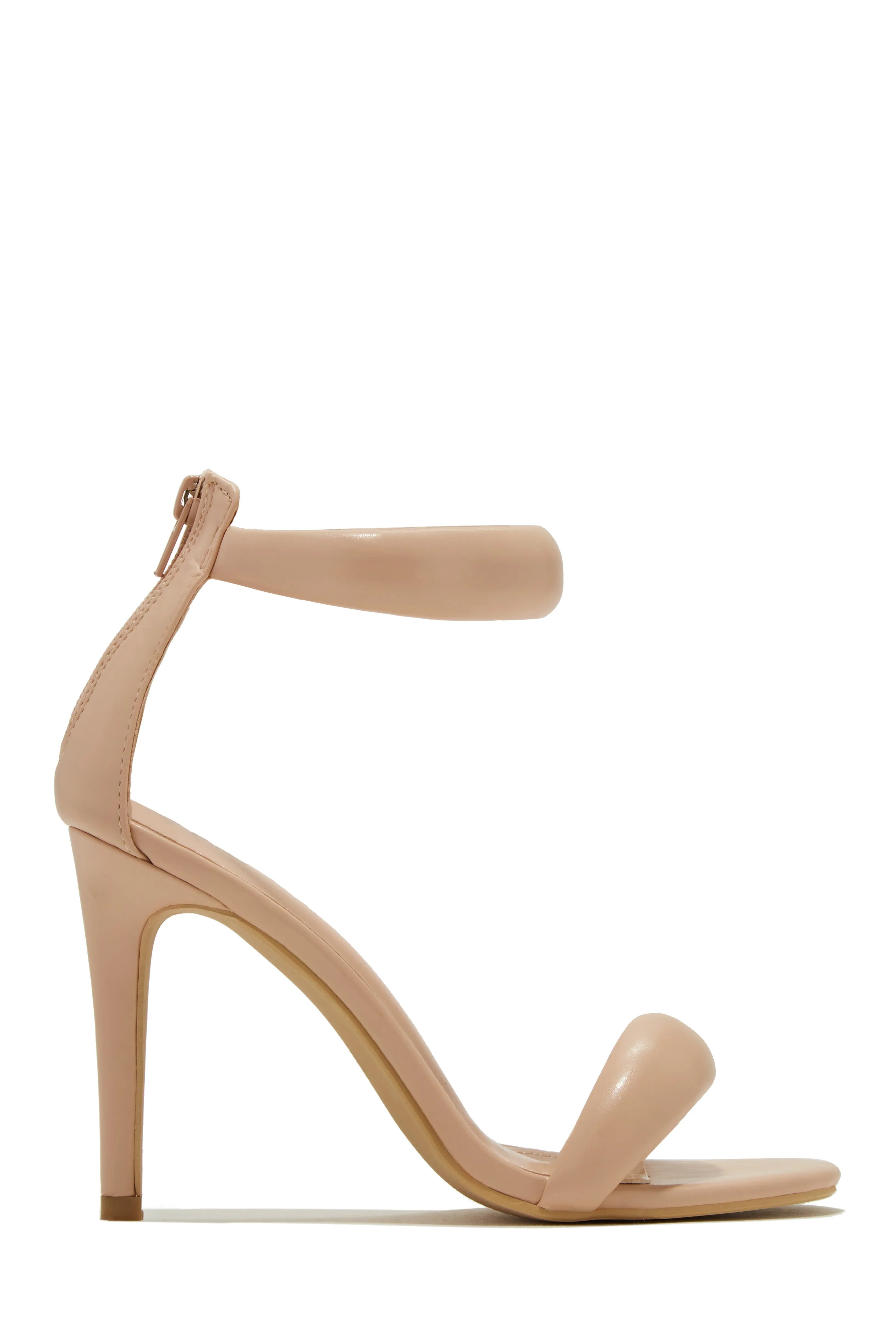 Acelyn Single Sole Ankle Strap High Heels - Nude