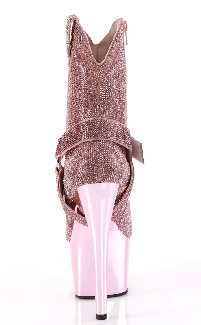 ADORE-1029CHRS Pink Rhinestone Cowboy Boots