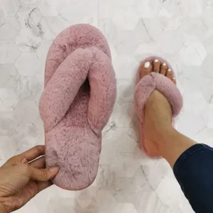 AMOZAE-- Plush Thick Slides for Winter Leisure and Comfort