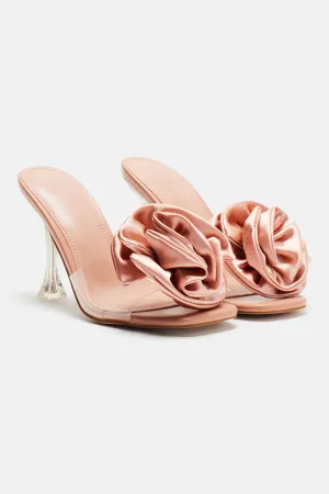 Anisa Flower Mules - Nude