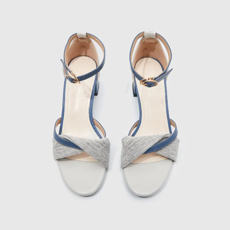 Ankle Strap Heeled Sandals Blue