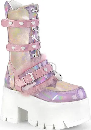 ASHES-120 [B.Pink-Lavender Holographic] | PLATFORM HEELS [PREORDER]