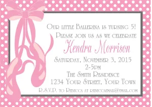 Ballet Birthday Party Invitations