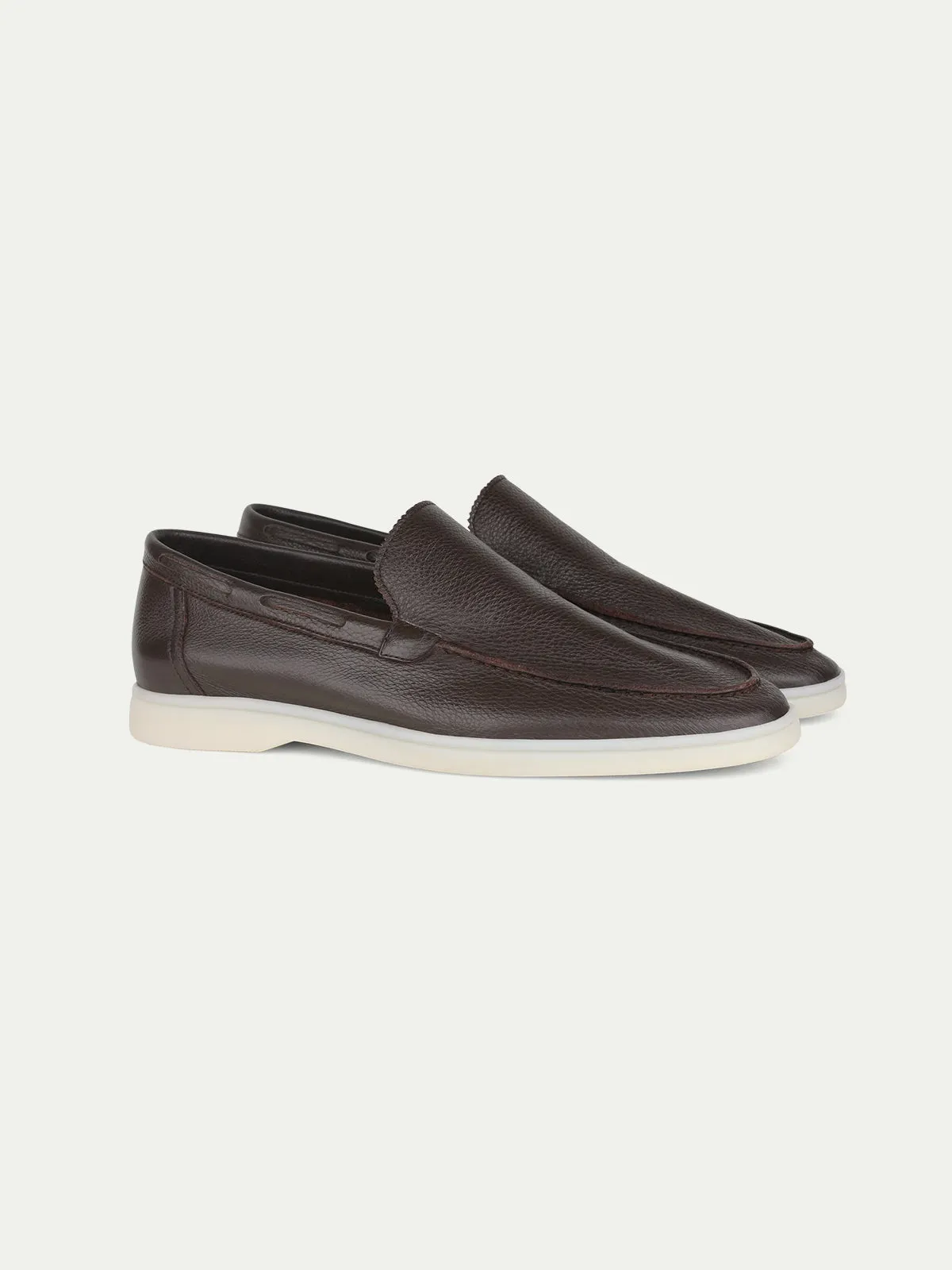 Brown Grain Yacht Loafers