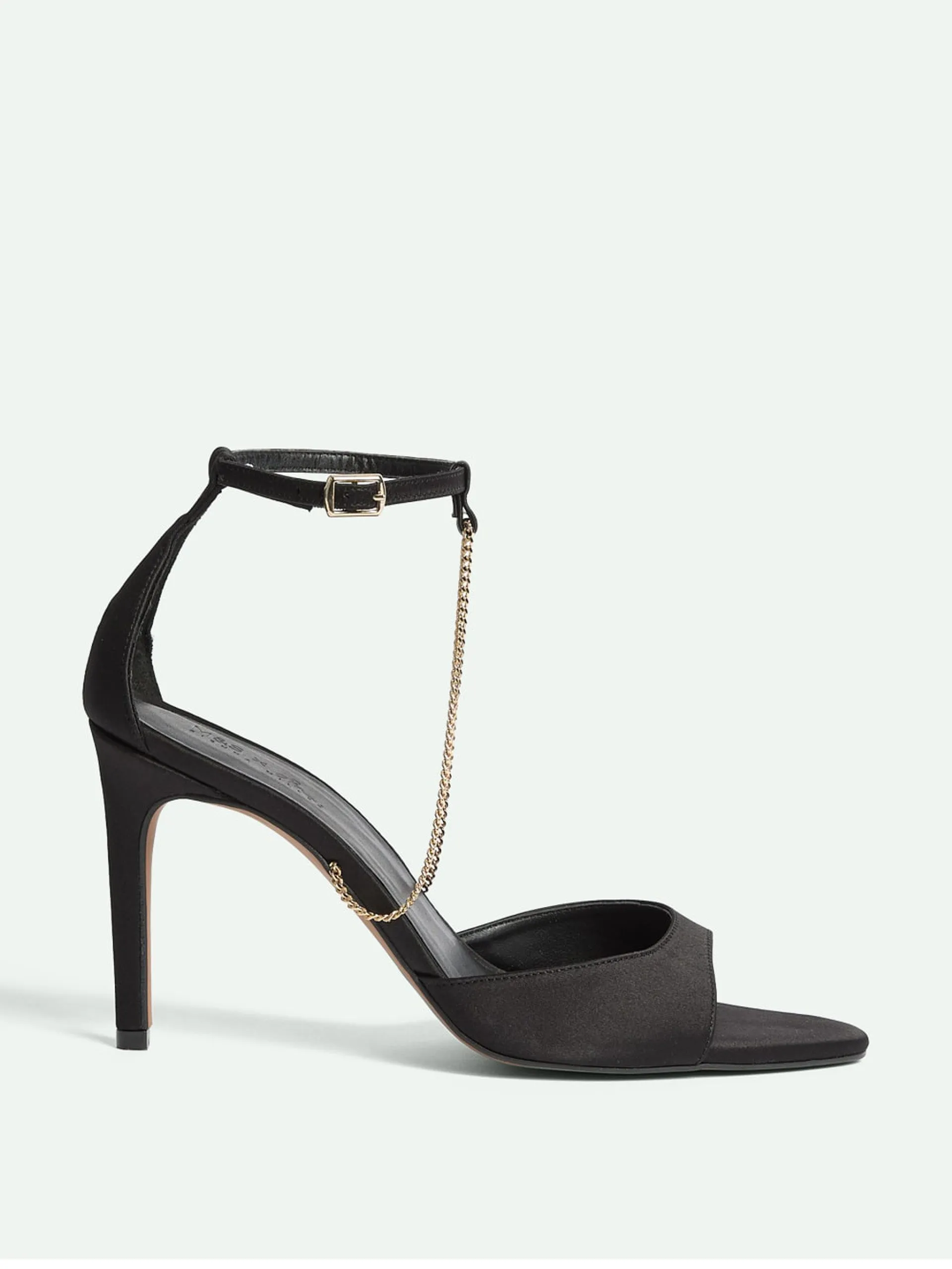 Chain-detail satin sandals