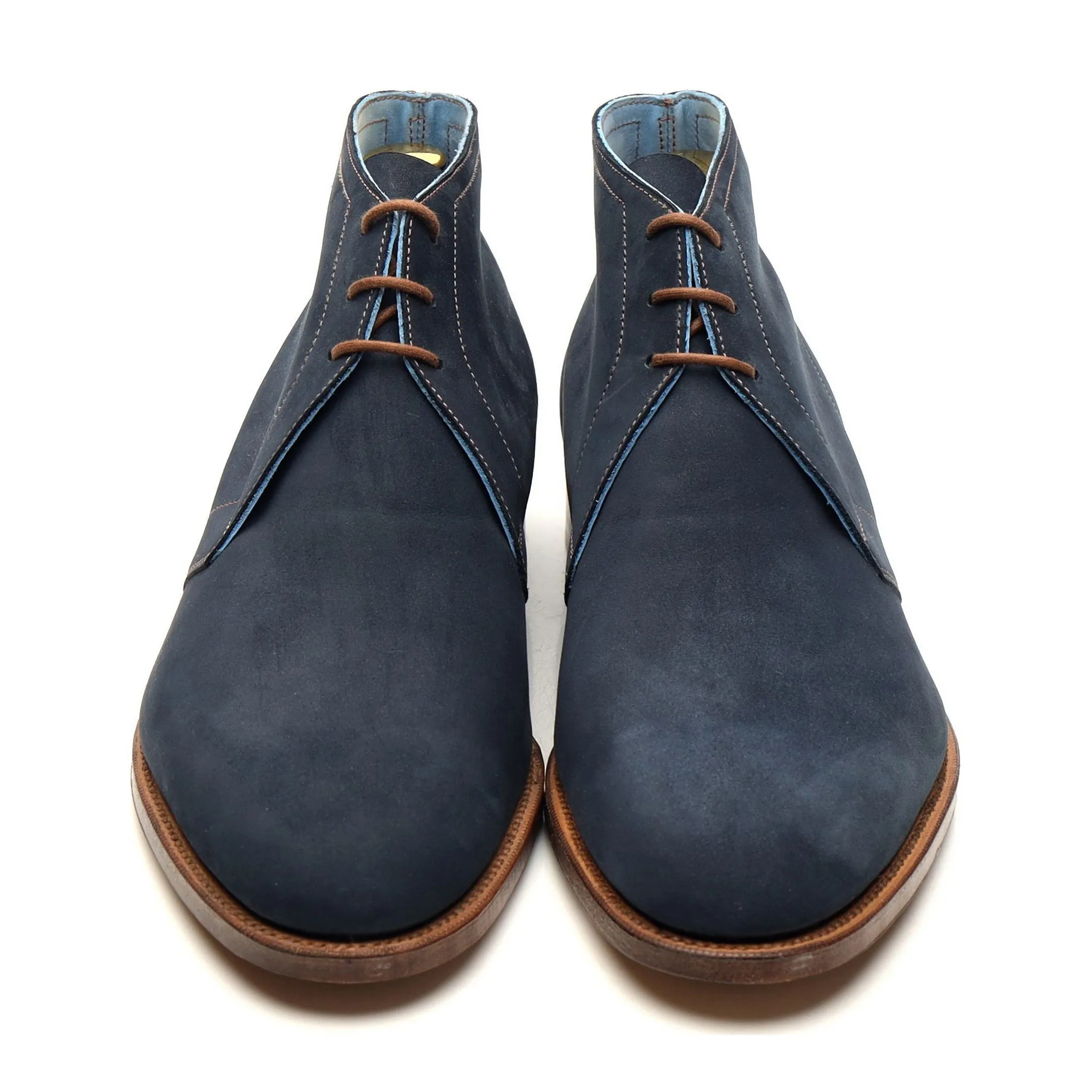 'Cherwell' Navy Blue Nubuck Leather Chukka Boots UK 6 E