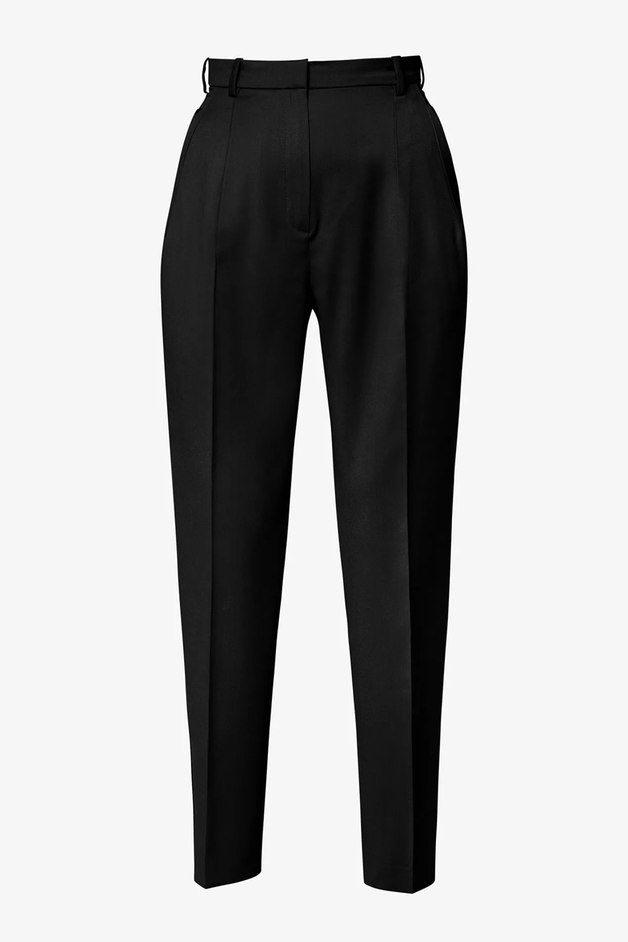 Classic Conic Wool Pants in Black