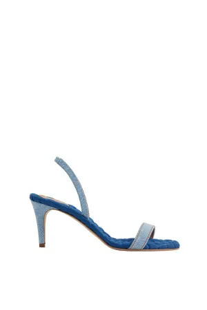 CLAUDIA BLUE DENIM SLINGBACK SANDALS