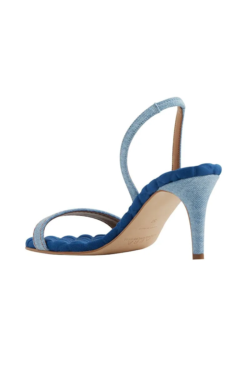 CLAUDIA BLUE DENIM SLINGBACK SANDALS