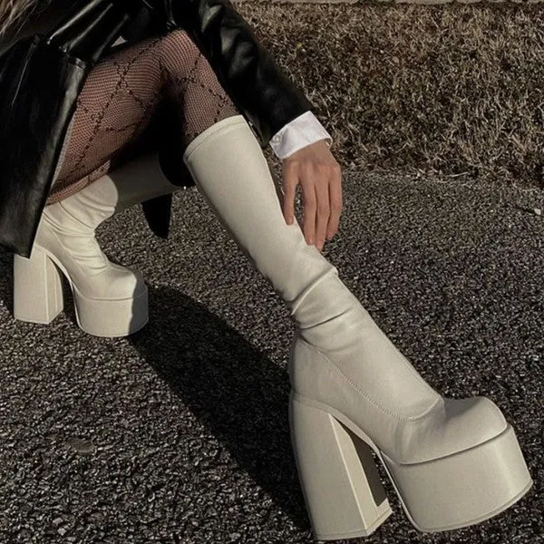 Cream Daphne Boots