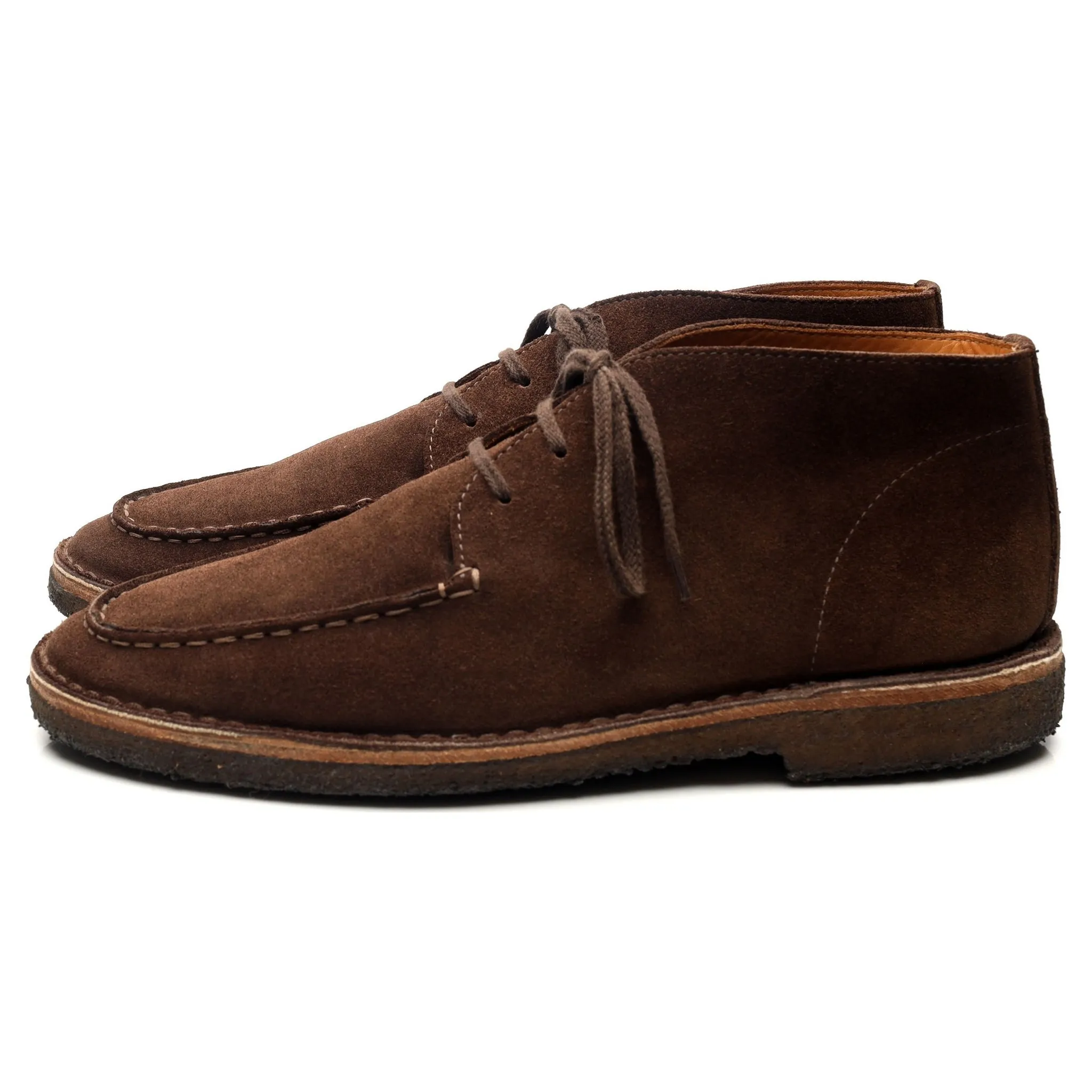 'Crosby' Brown Suede Moc-Toe Chukka Boots UK 9.5