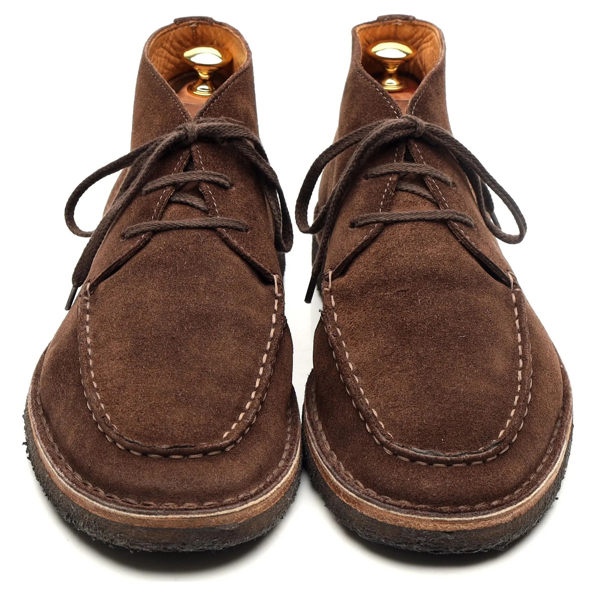 'Crosby' Brown Suede Moc-Toe Chukka Boots UK 9.5