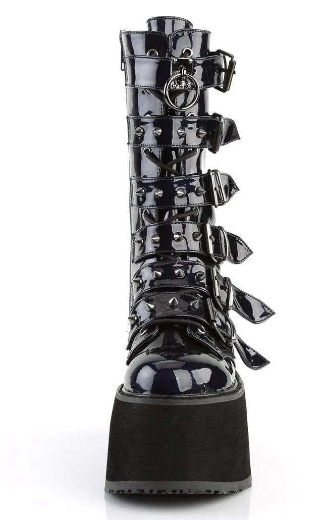 DAMNED-225 Black Holographic Boots