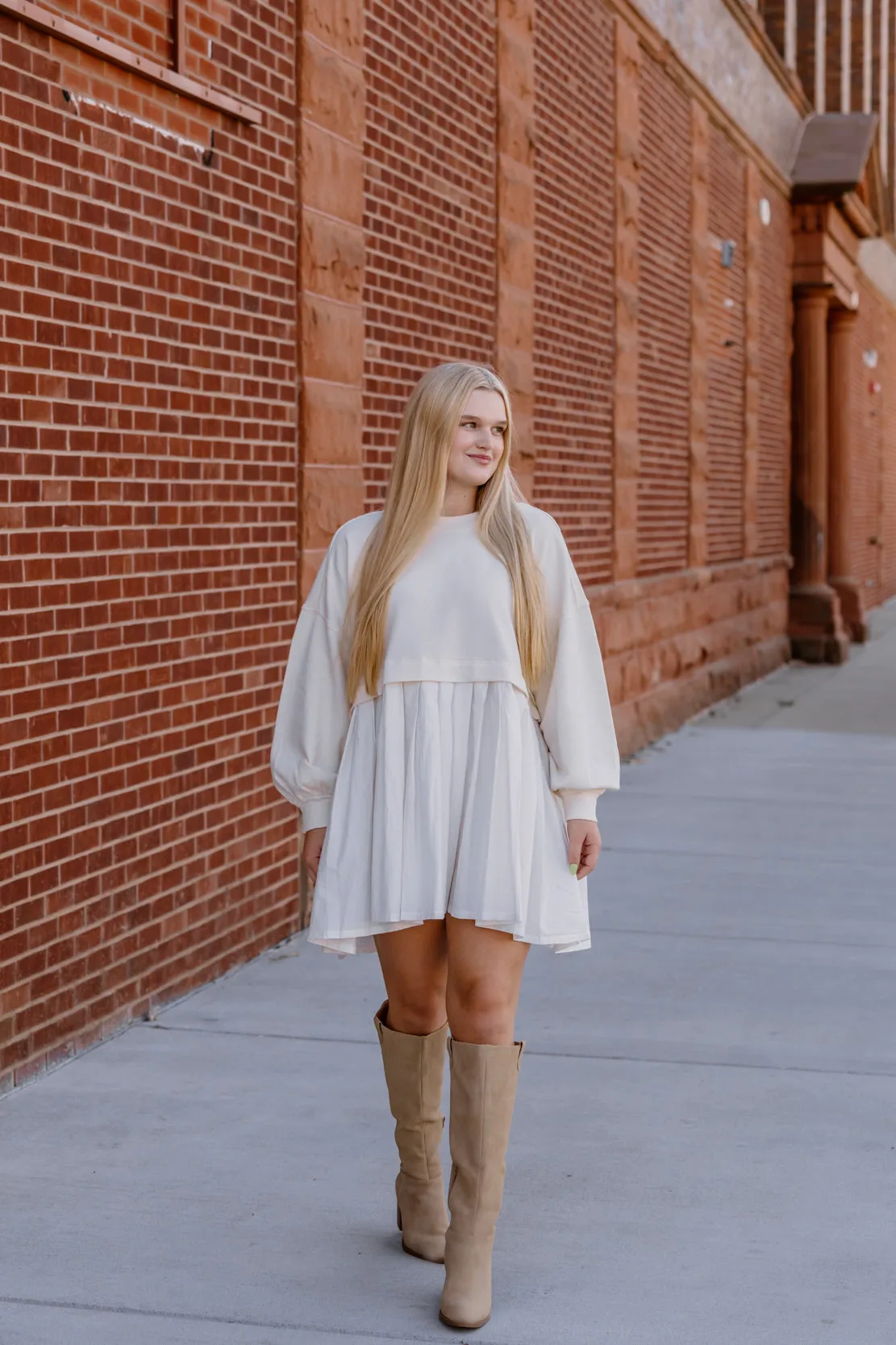 Eleanor Sweatshirt Dress | Grey Combo