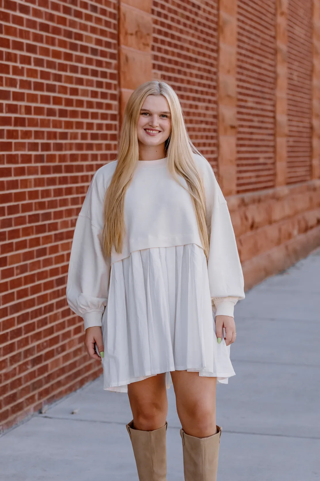 Eleanor Sweatshirt Dress | Grey Combo