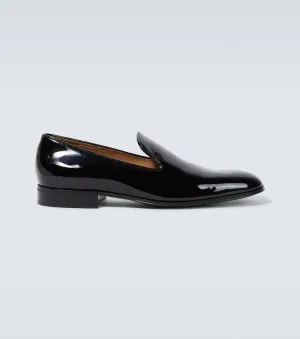 Gianvito Rossi patent denim loafers, black