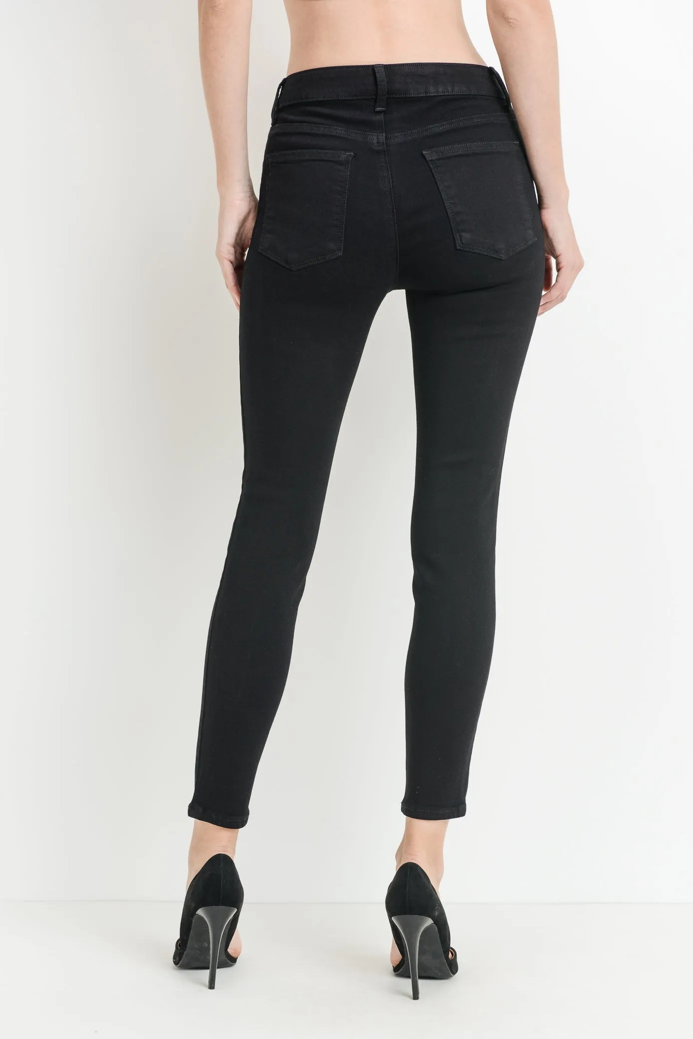 High Rise Black Skinny Jeans