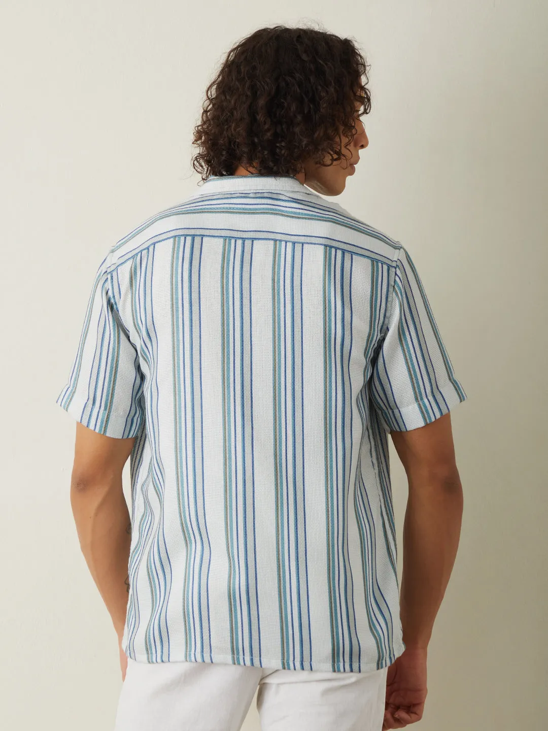 Light Blue Striped Resort Shirt