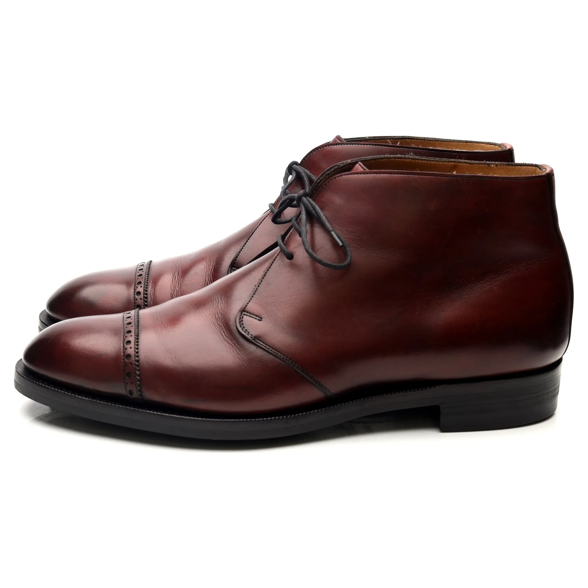 'Lomond' Burgundy Leather Chukka Boots UK 11 F