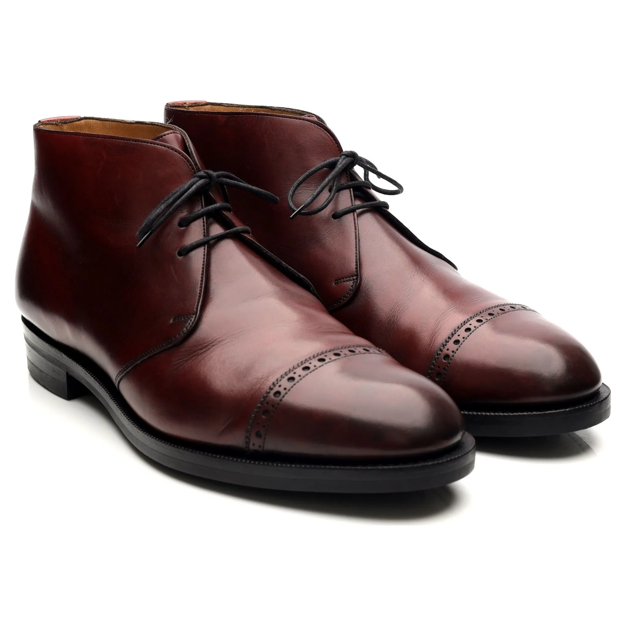 'Lomond' Burgundy Leather Chukka Boots UK 11 F