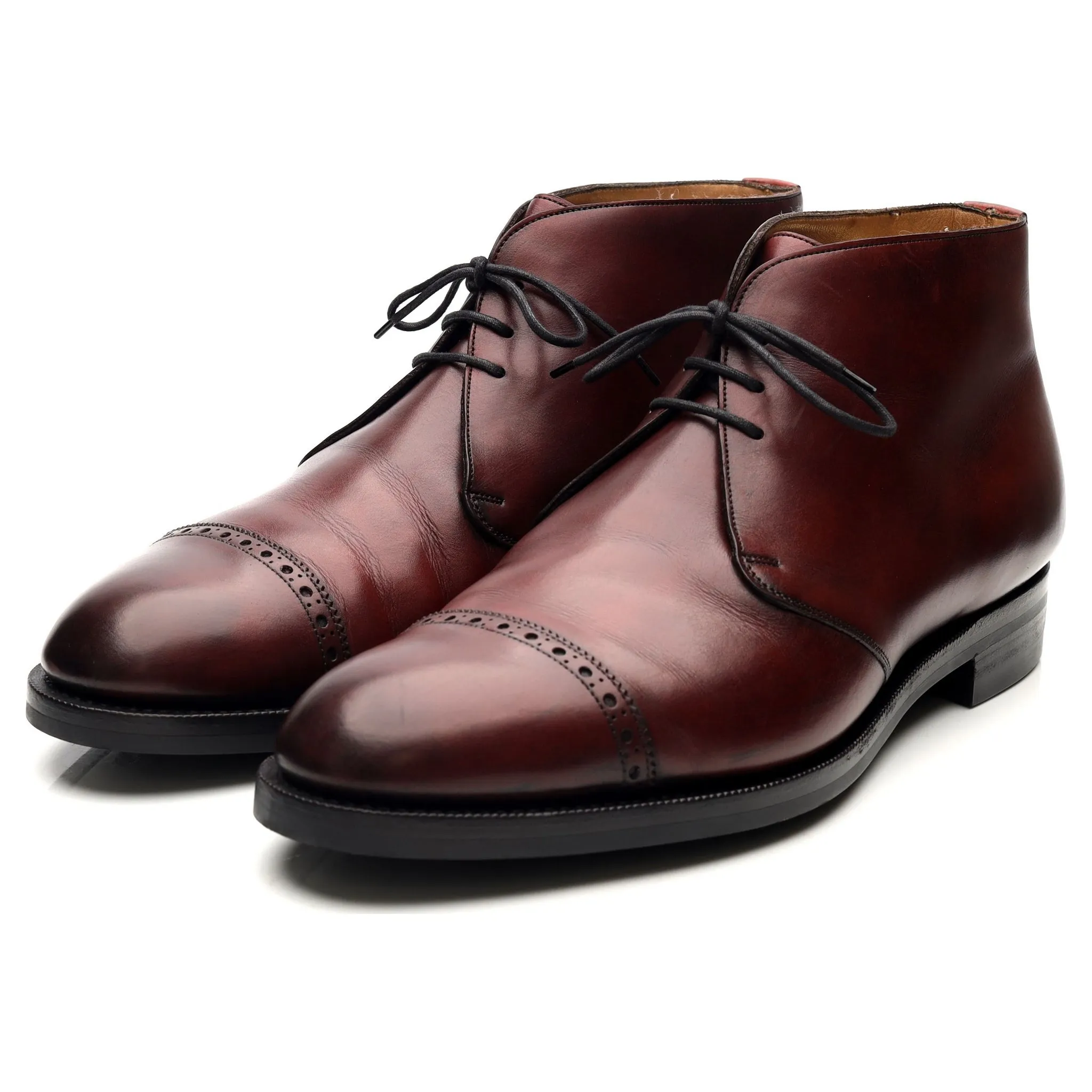 'Lomond' Burgundy Leather Chukka Boots UK 11 F