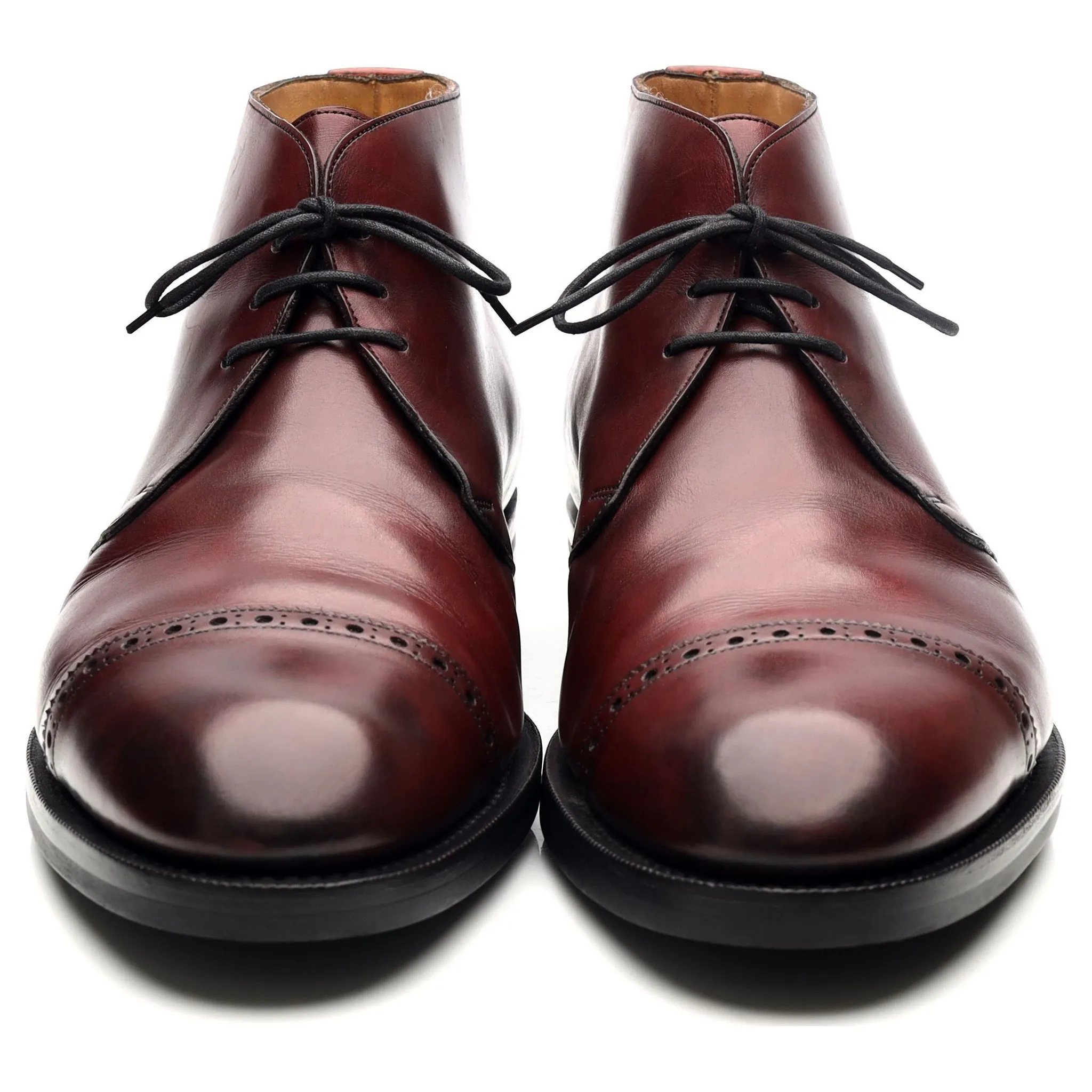 'Lomond' Burgundy Leather Chukka Boots UK 11 F