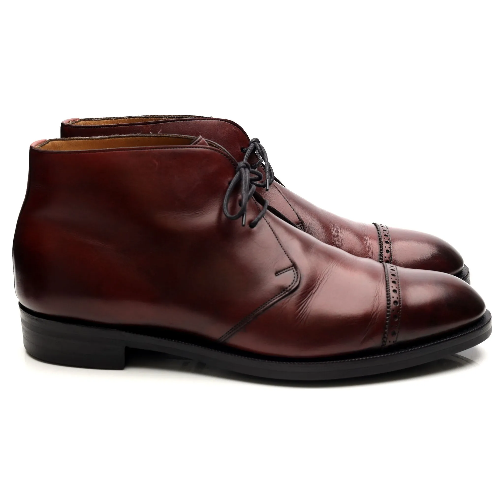 'Lomond' Burgundy Leather Chukka Boots UK 11 F