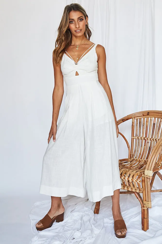 Luxe Getaway Jumpsuit White