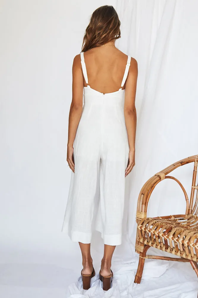 Luxe Getaway Jumpsuit White