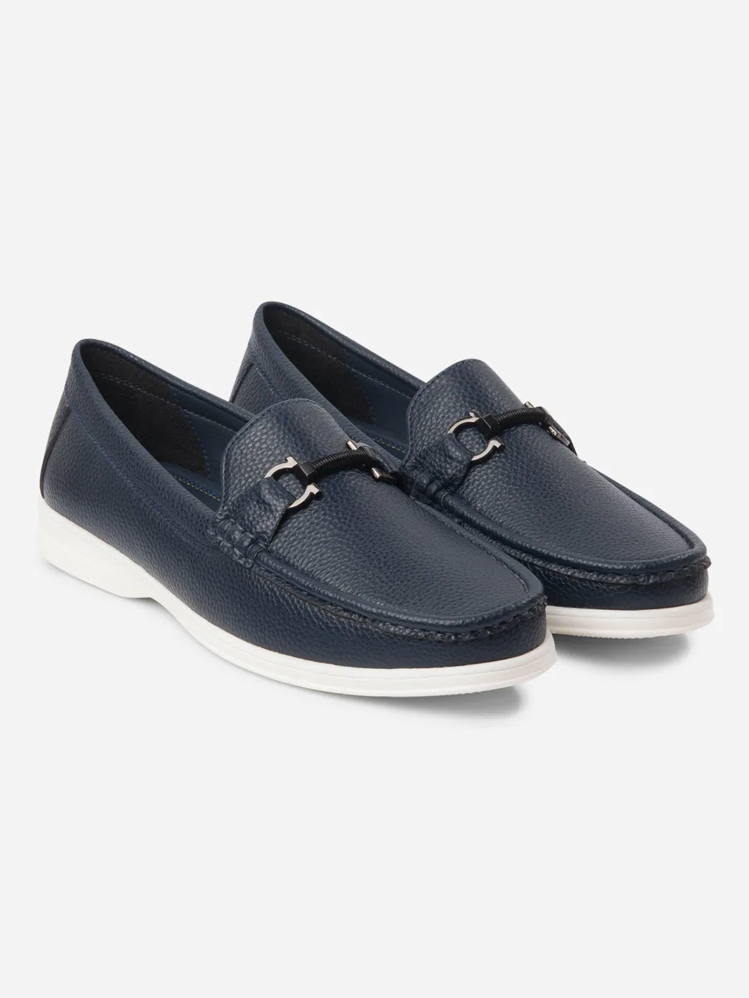 Men's Navy Moc Toe Casual Loafer (IX4107)