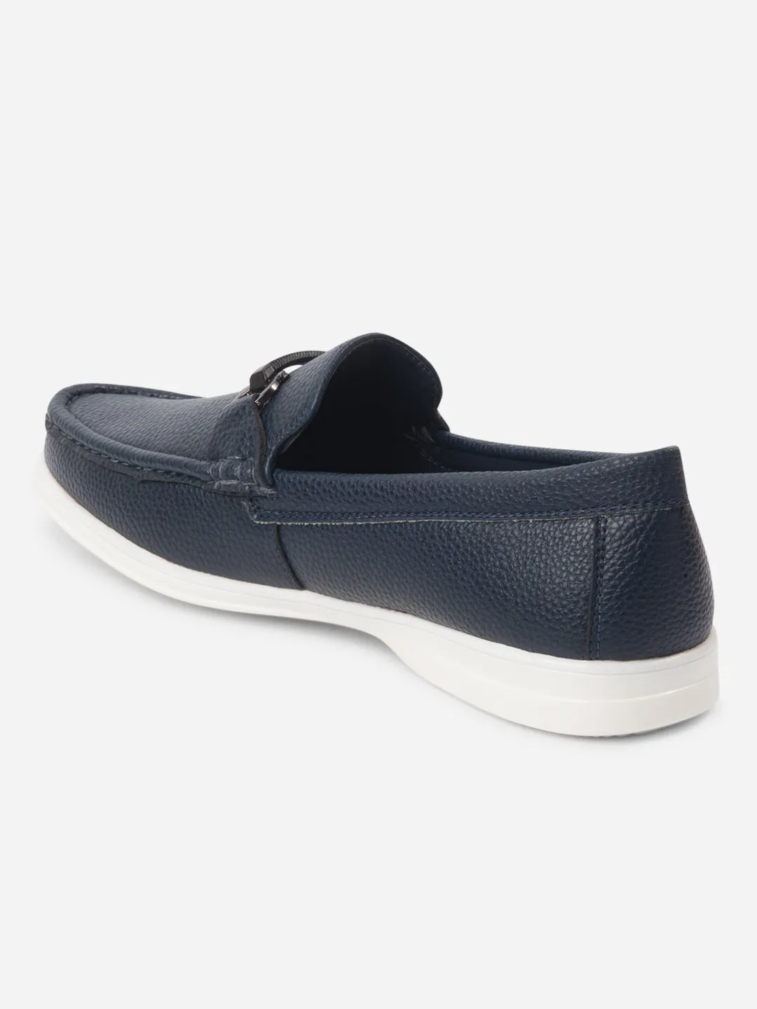 Men's Navy Moc Toe Casual Loafer (IX4107)