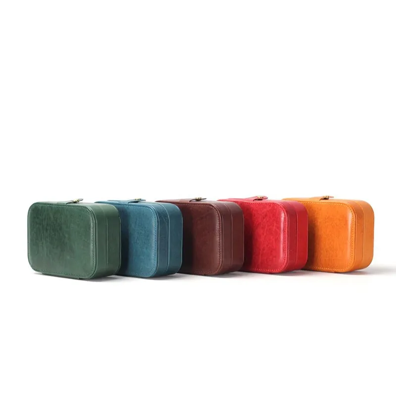 Multi-functional Vegetable Tanned Leather Jewelry Box