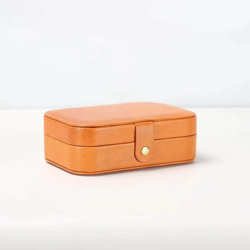 Multi-functional Vegetable Tanned Leather Jewelry Box