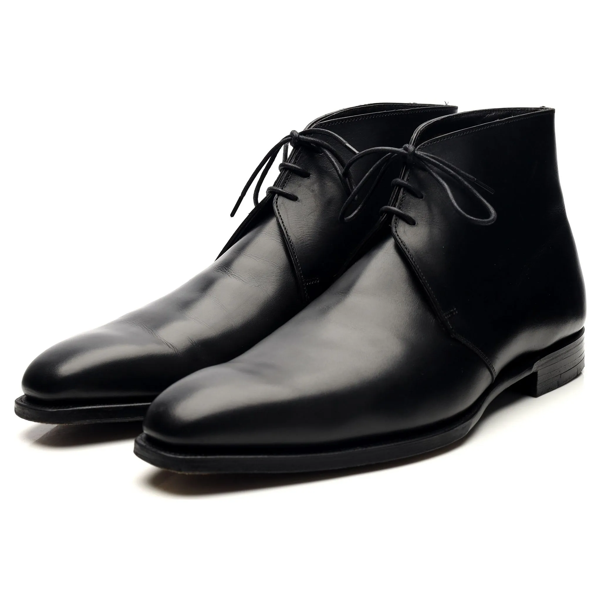 'Nathan' Black Leather Chukka Boots UK 9.5 E