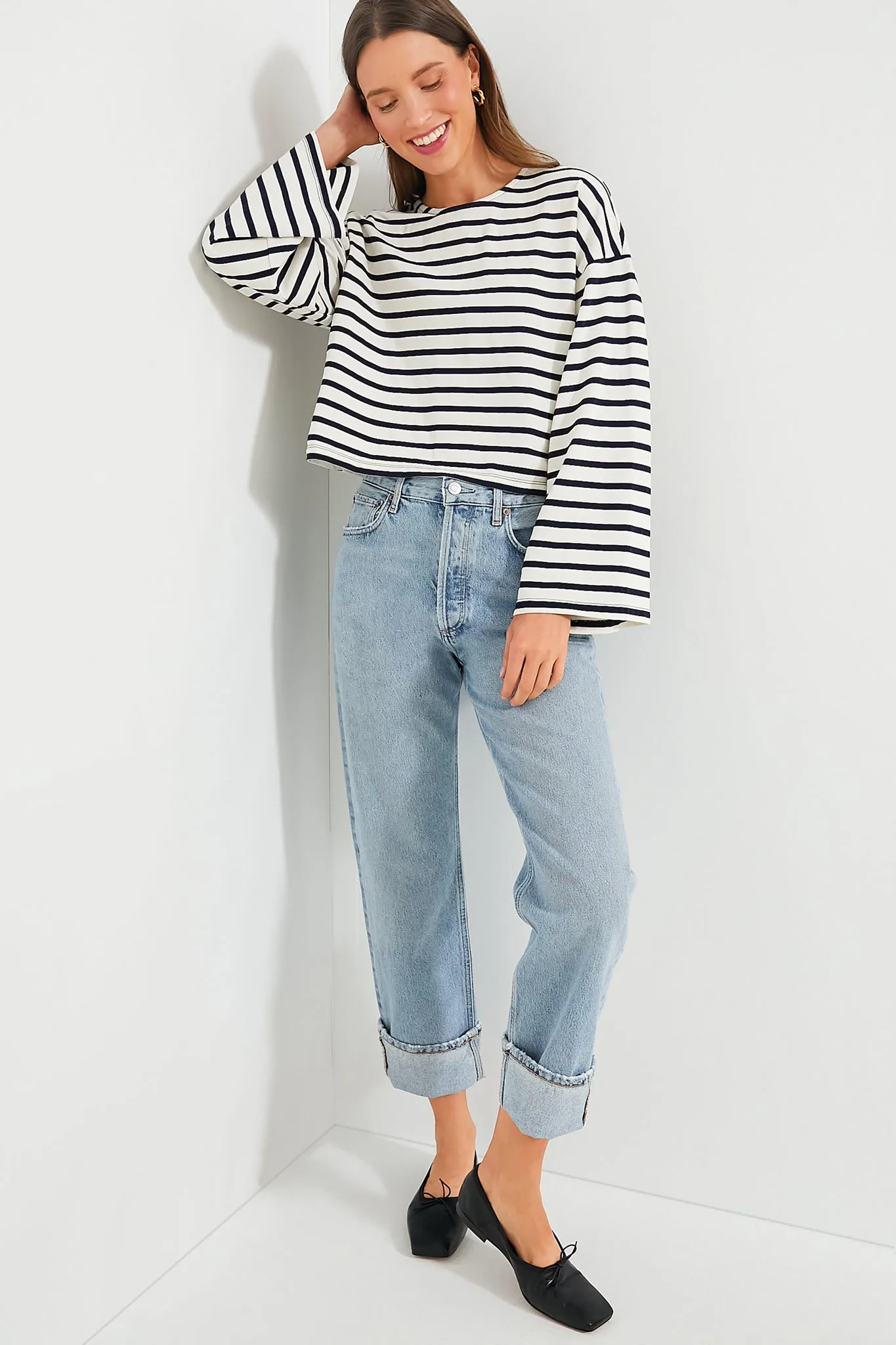 Navy Stripe Dionne Cotton Shirt