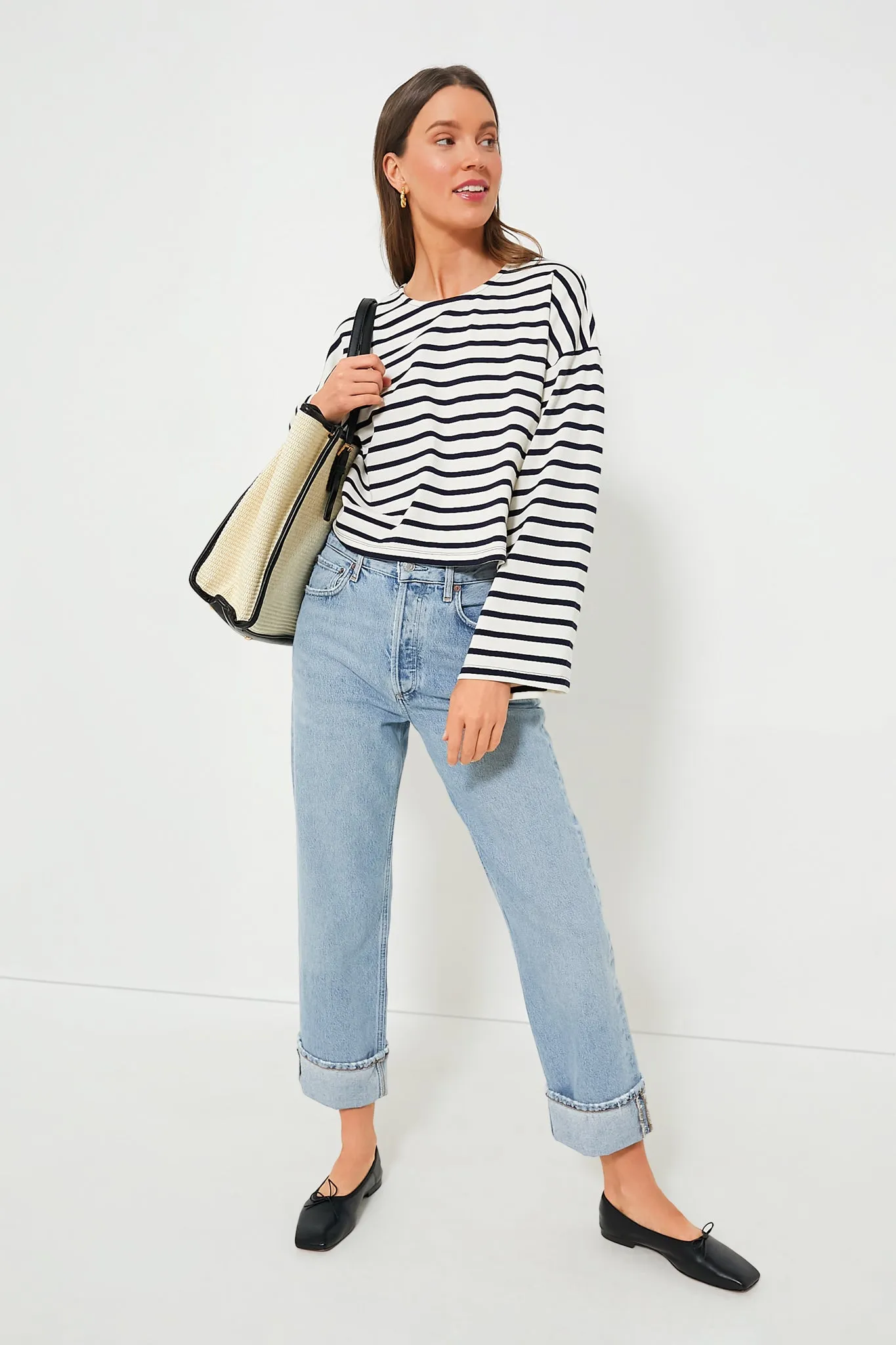 Navy Stripe Dionne Cotton Shirt