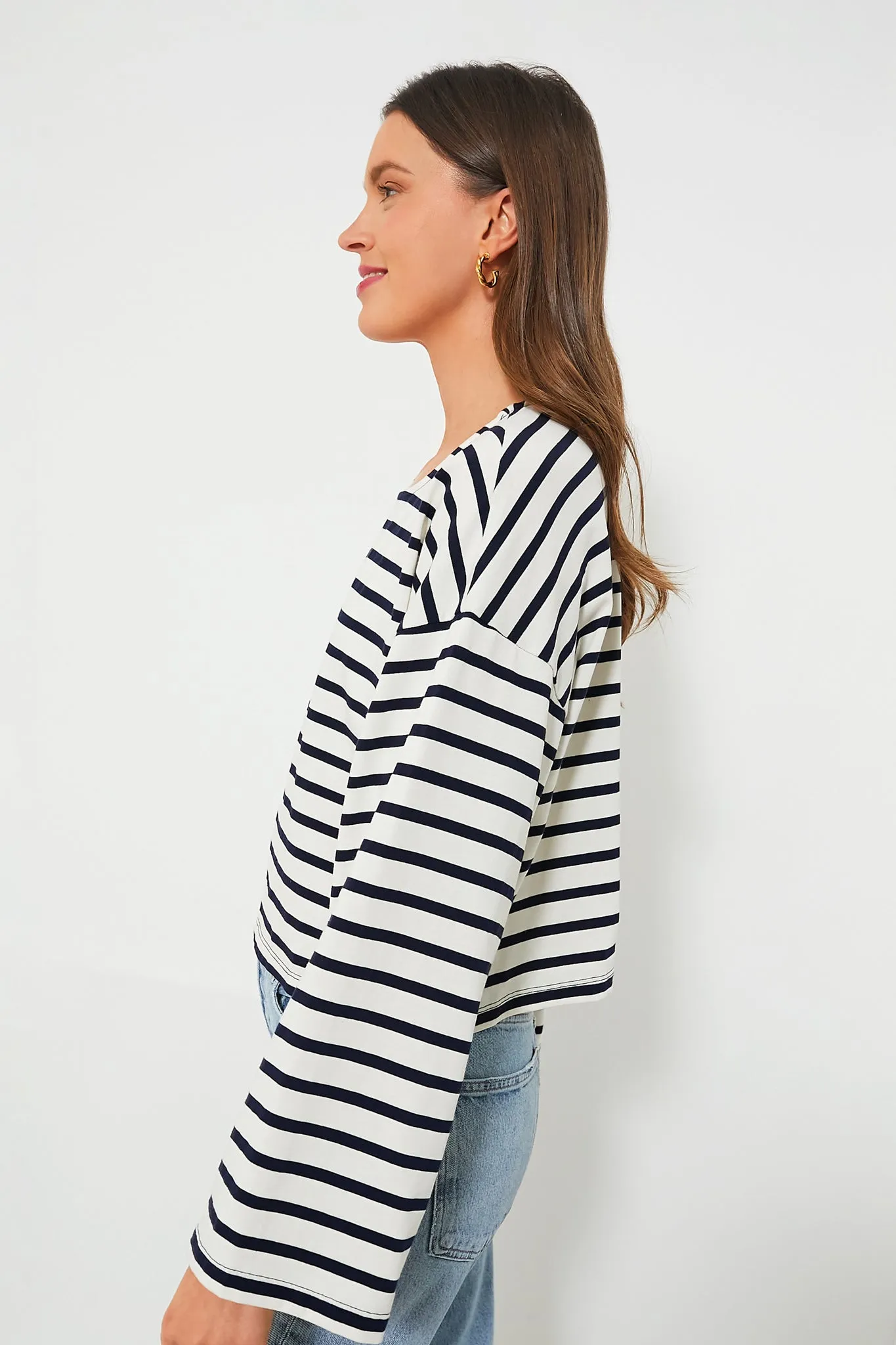 Navy Stripe Dionne Cotton Shirt