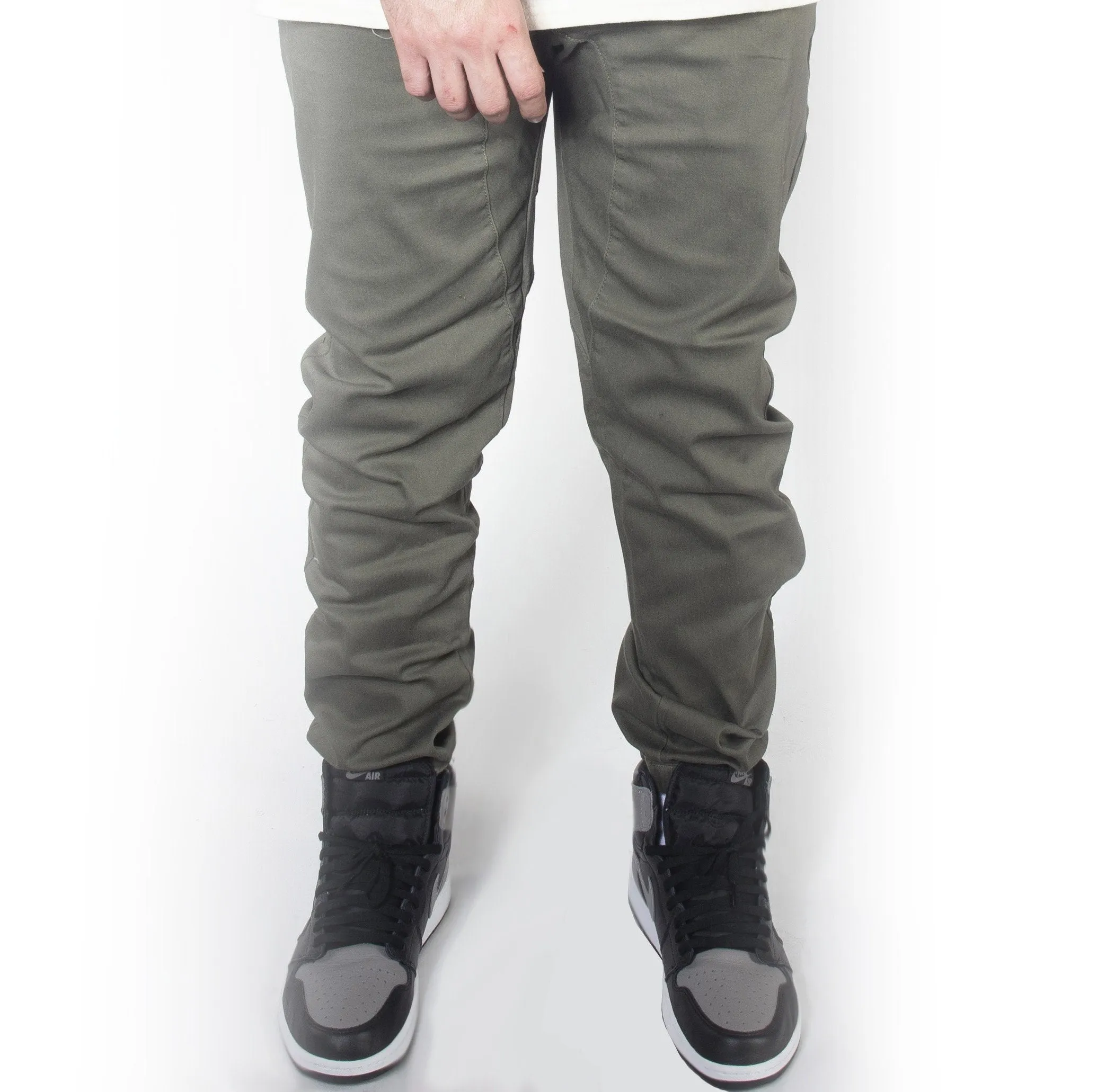 Olive Twill Jogger Pants JG804