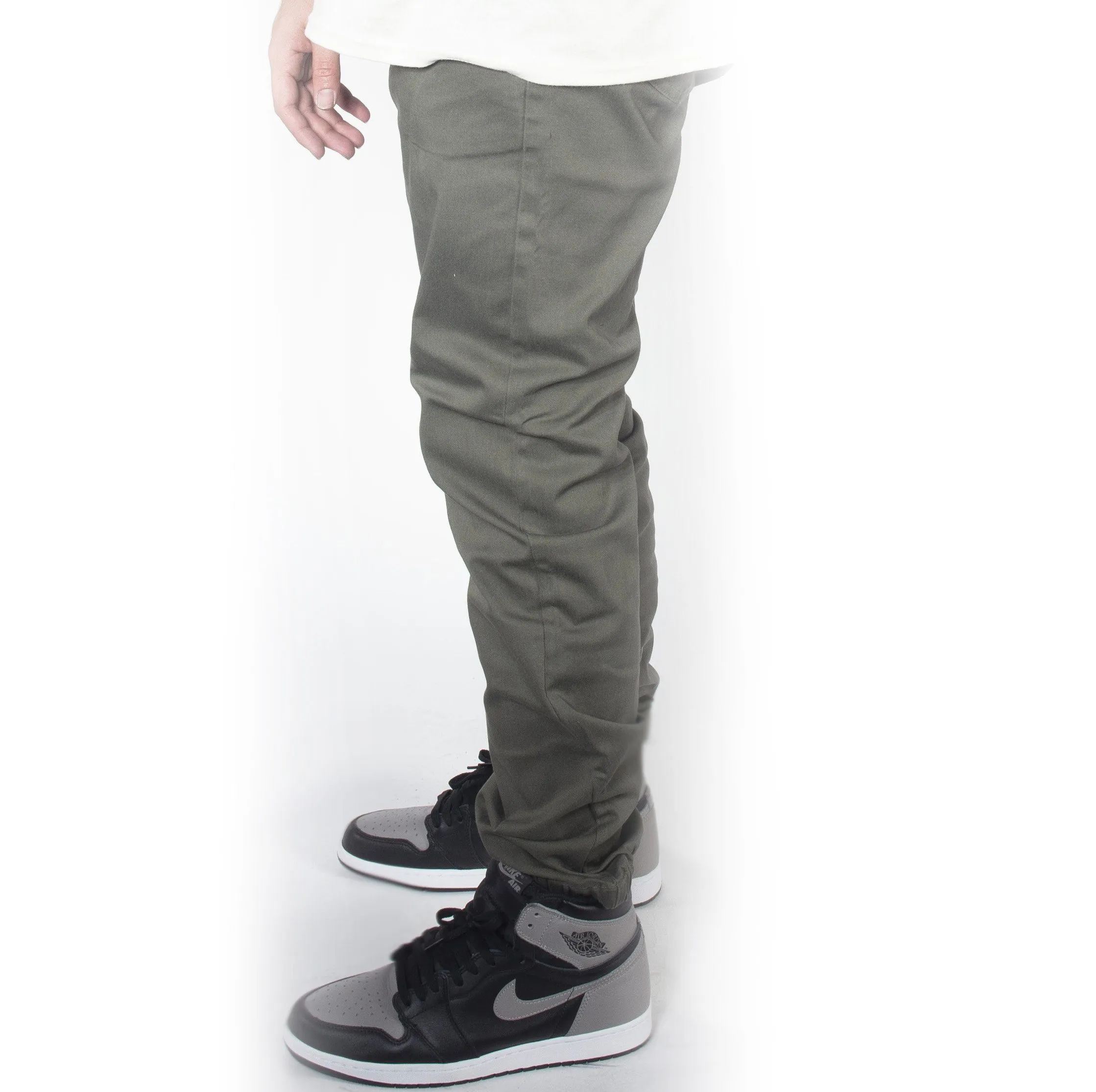 Olive Twill Jogger Pants JG804