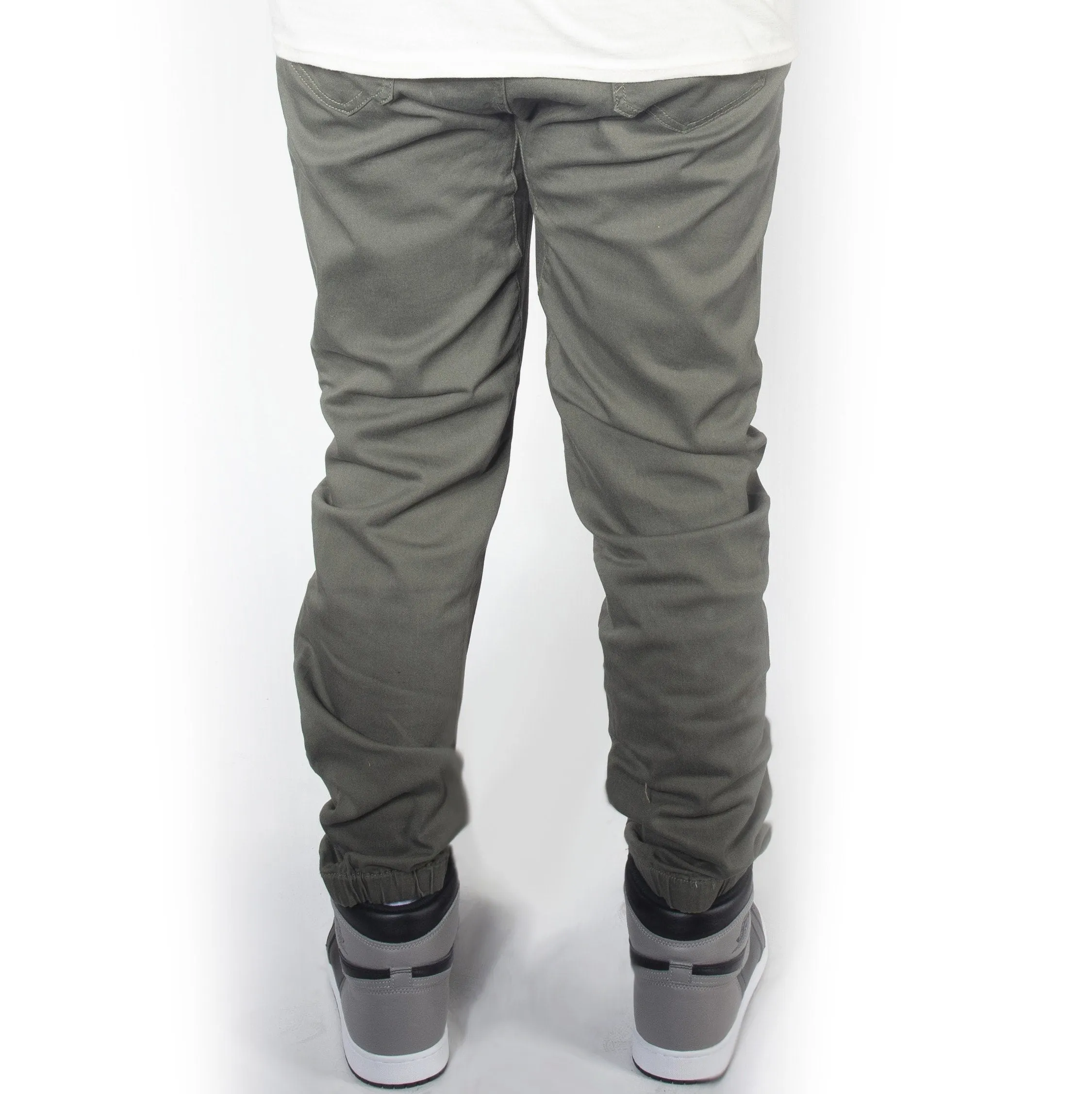 Olive Twill Jogger Pants JG804