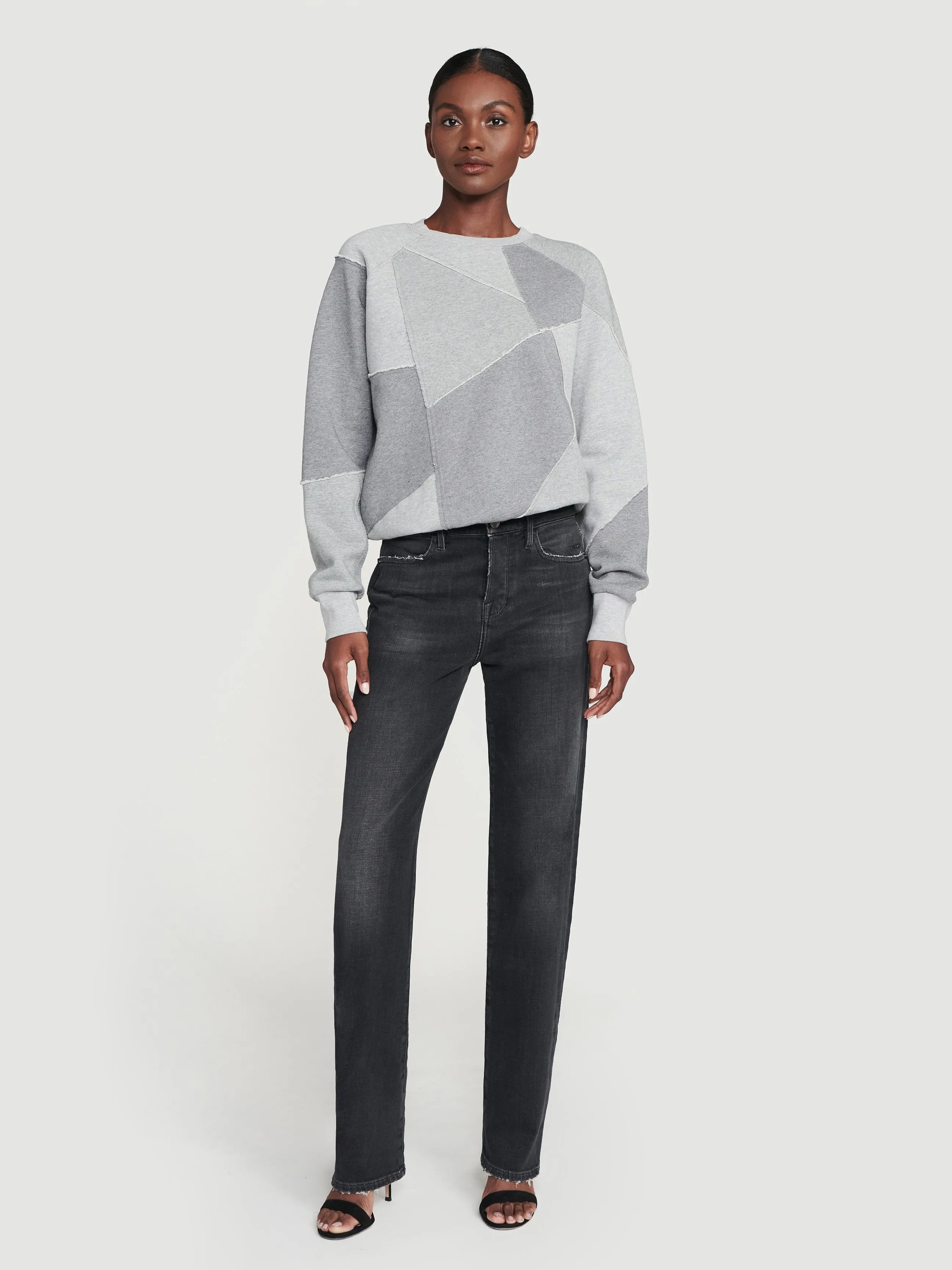 Patchwork Sweatshirt -- Gris Multi