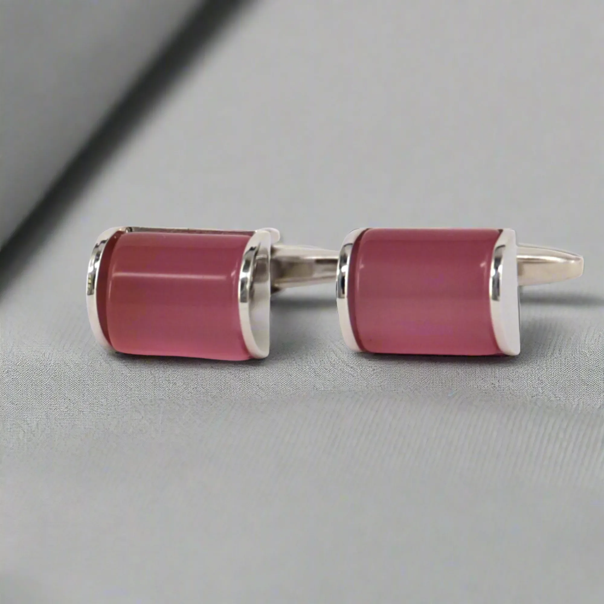 Pink fiber optic D Cufflinks (Online Exclusive)