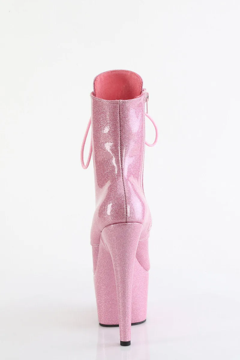 Pleaser USA Adore-1020GP 7inch Pleaser Boots - Baby Pink Glitter