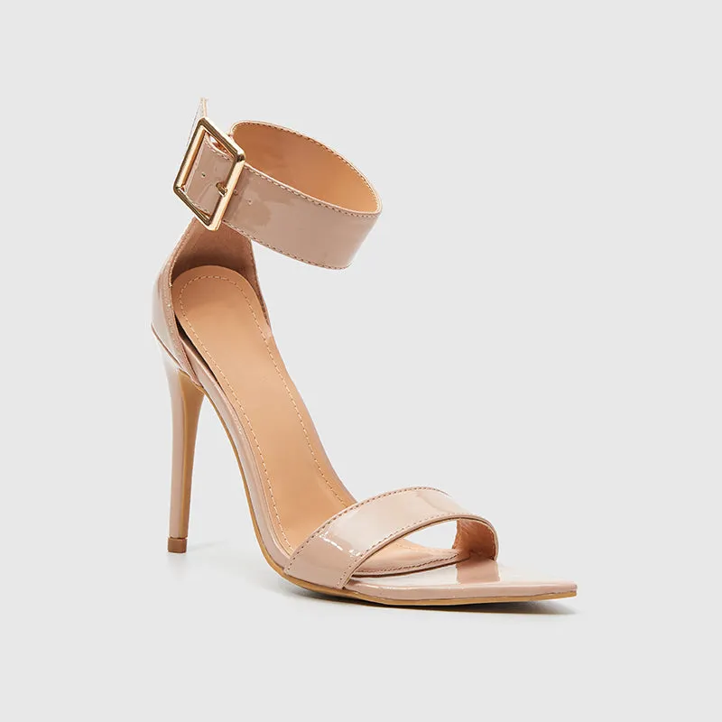 Pointy Toe Ankle Strap Heeled Sandals