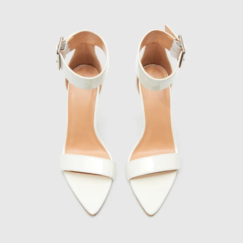 Pointy Toe Ankle Strap Heeled Sandals