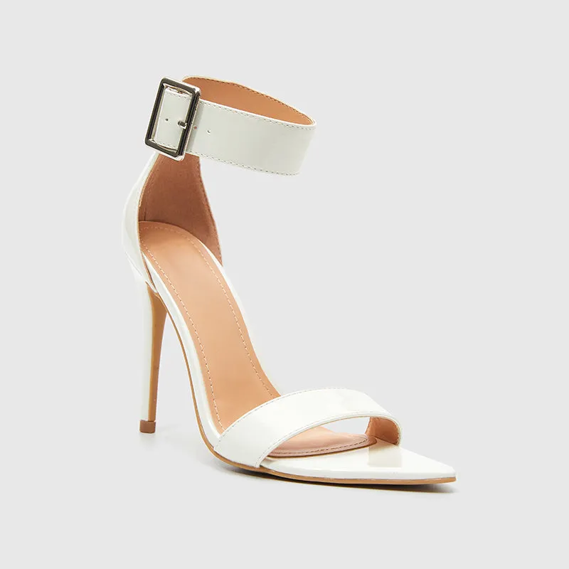 Pointy Toe Ankle Strap Heeled Sandals