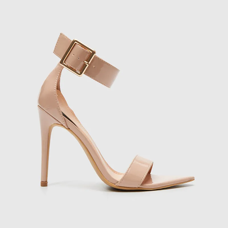 Pointy Toe Ankle Strap Heeled Sandals