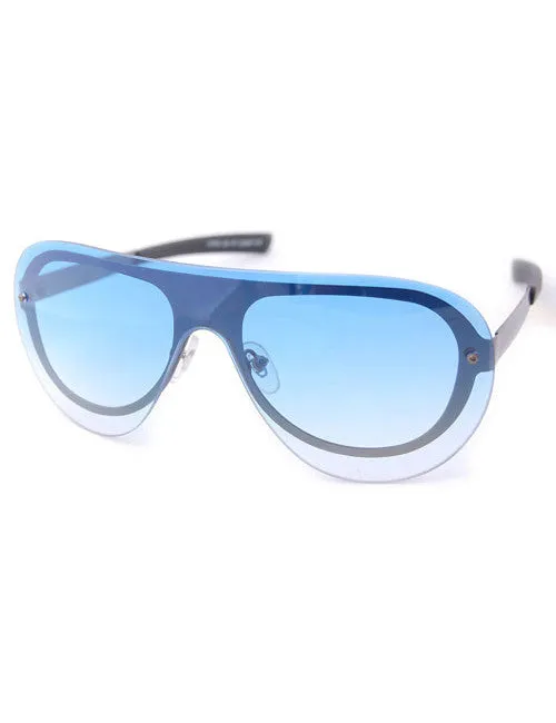 RALLY Blue Fashion-Forward Aviator Sunglasses